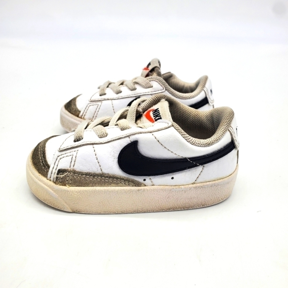 Nike Shoes Toddler 5c Blazer Low 77 Kids White Gray Black Strap DA4076-101